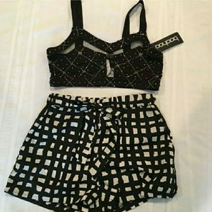Cute Two Piece Crop Top Outfit